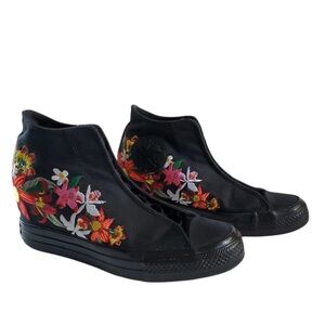 Converse X PatBo Floral Lux Mid High Top Wedge Heel Sneaker Women Size 7